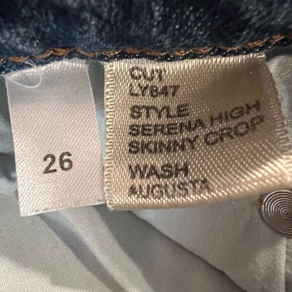 Reformation Serena High Crop Skinny Raw Hem Jeans in Augusta Size 26 - Picture 5 of 6